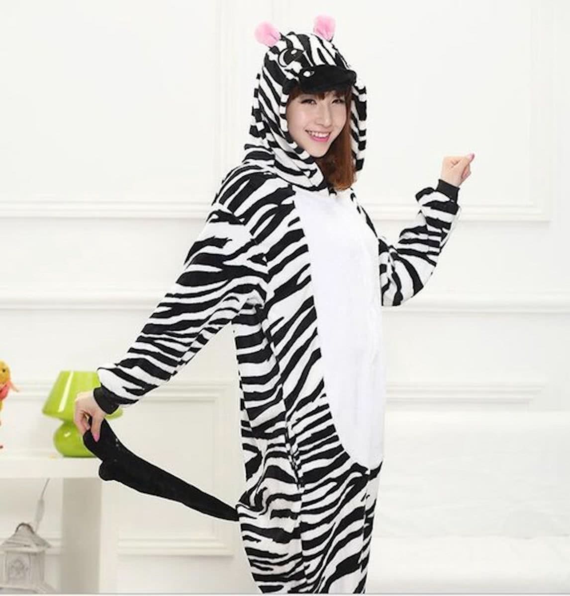 Zebra Onesie - Zebra Kigurumi - Halloween / Carnaval pak | Maat M - 158CM - 168CM | REBL